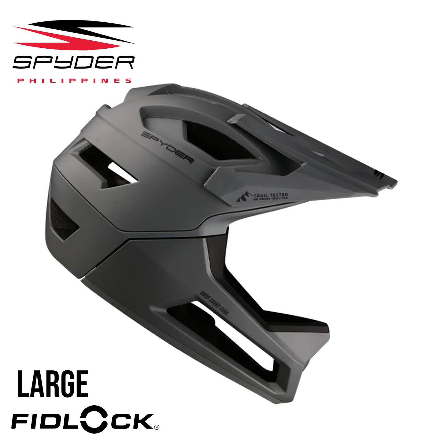 Spyder Airframe MTB Full Face Fidlock Bike Helmet - Titanium Grey