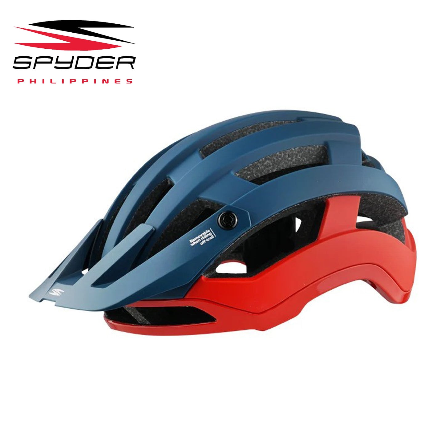 Spyder BERM MTB Fidlock Bike Helmet - Matt Cyan Blue / Red