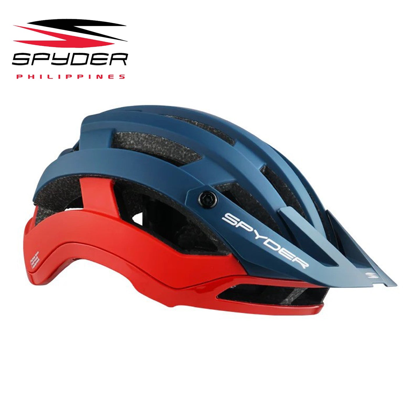 Spyder BERM MTB Fidlock Bike Helmet - Matt Cyan Blue / Red