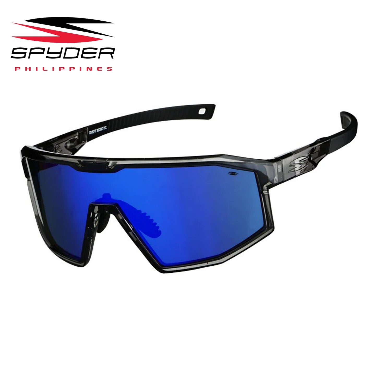 Spyder Craft (PCM) Polycarbonate Mirrored Performance Eyewear - 3S050 Shiny Crystal Grey