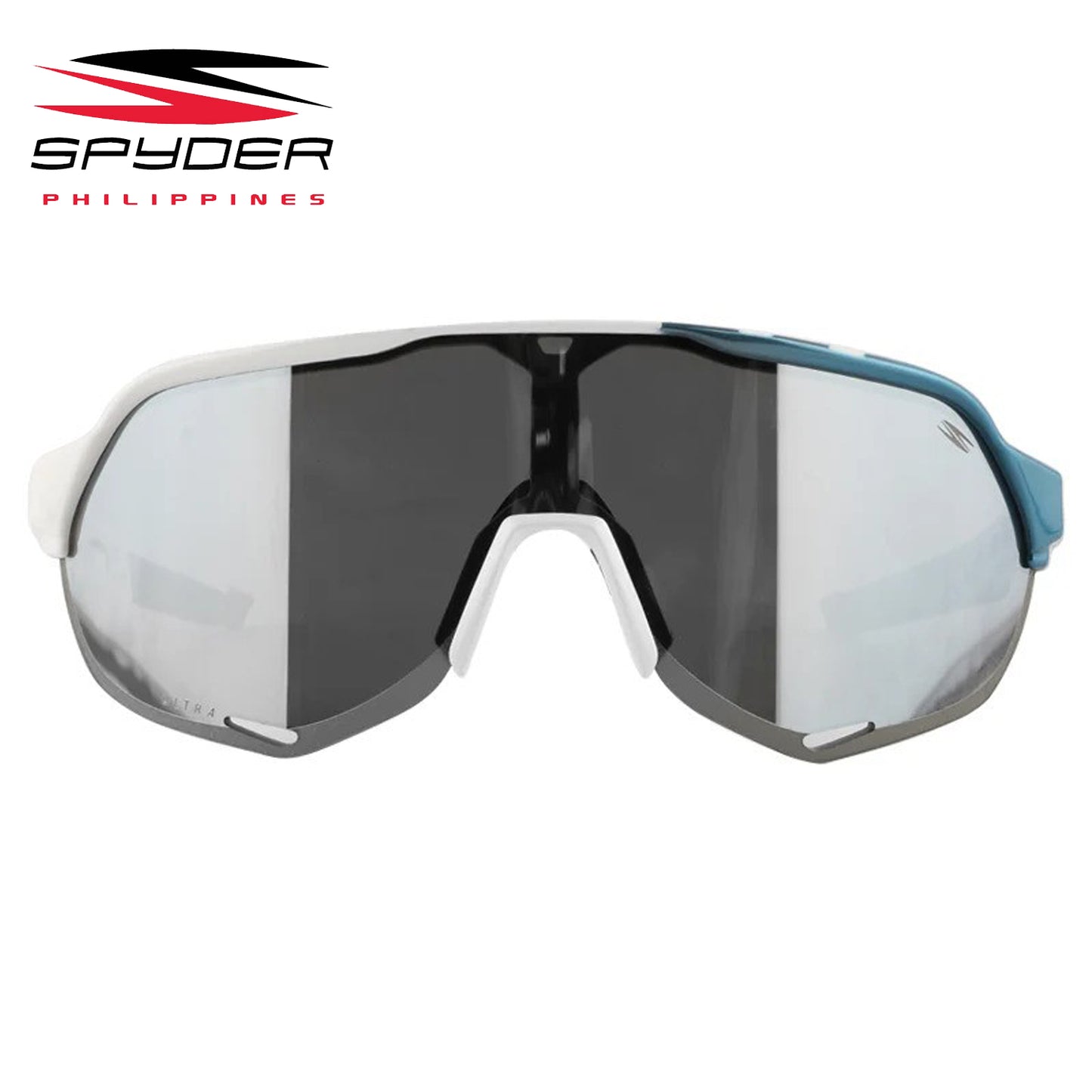 Spyder Tarmac (PCM) Polycarbonate Mirrored Performance Eyewear - 8S111 Shiny White/Blue