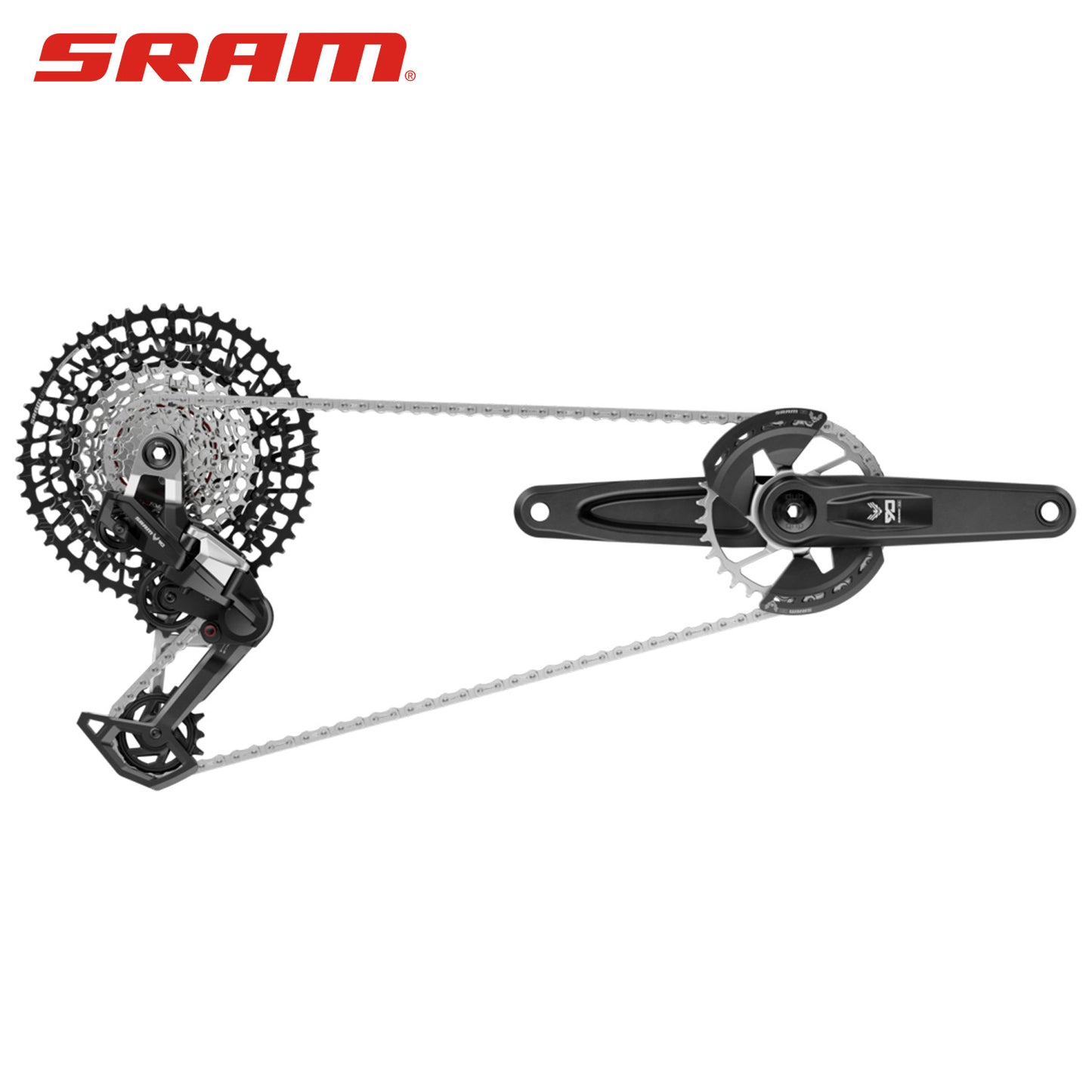 SRAM GX Eagle 90 Groupset 32T DM Chainring, XS 1275 T-Type 10-52T Cassette