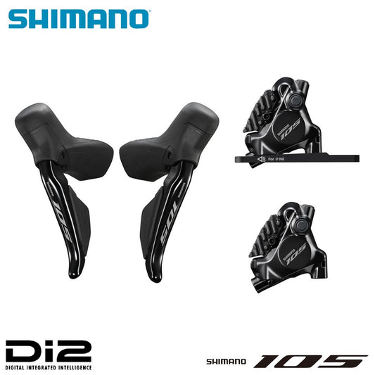 Shimano 105 Di2 STI Hydraulic Disc Brake Dual Control Lever, 2x12-Speed Assembly