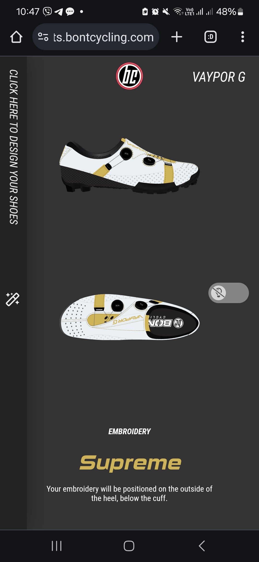 Bont SEMI-CUSTOM Vaypor G LI2 Gravel Shoes "Supreme"