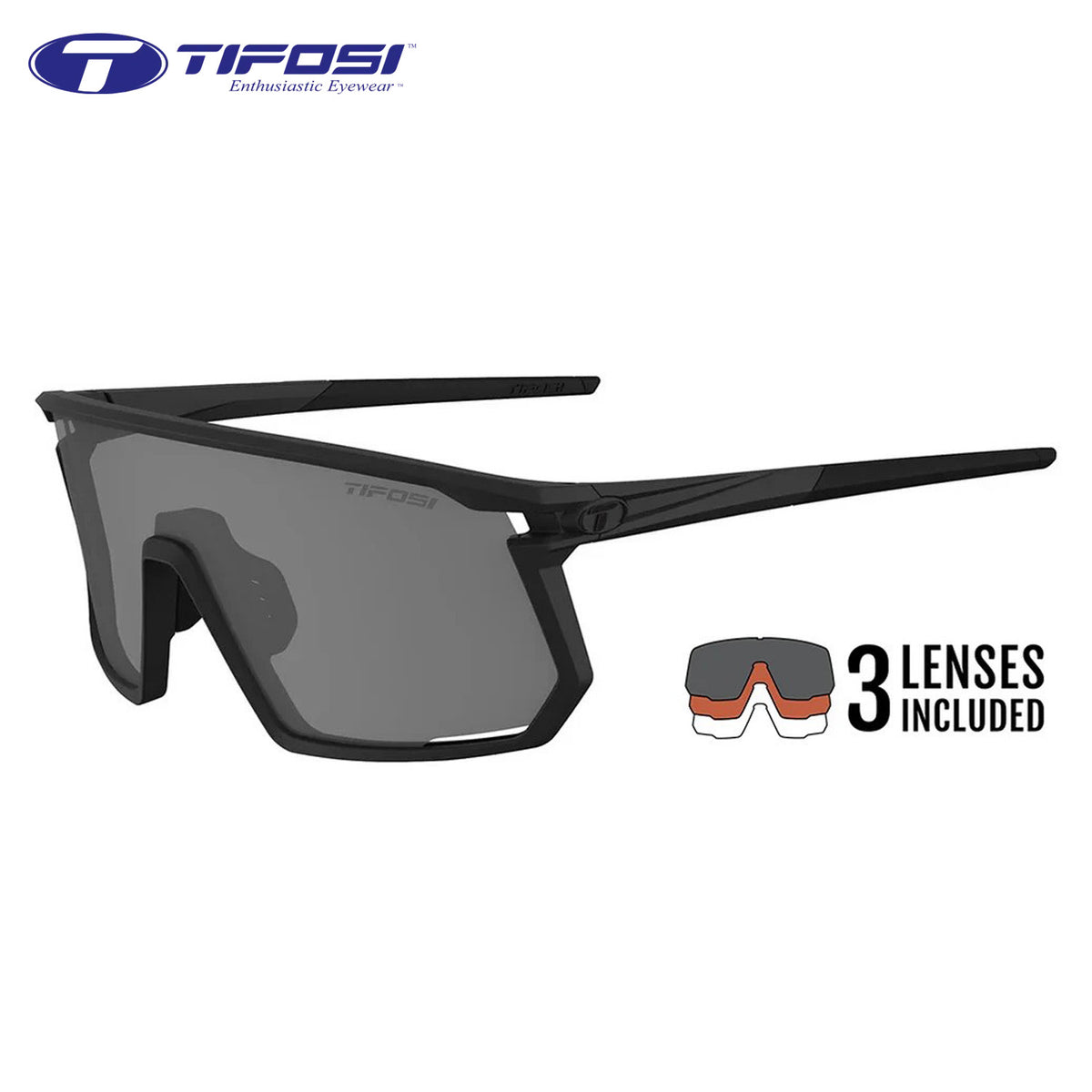 Tifosi Moab Interchangeable Cycling Glasses - Blackout Frame