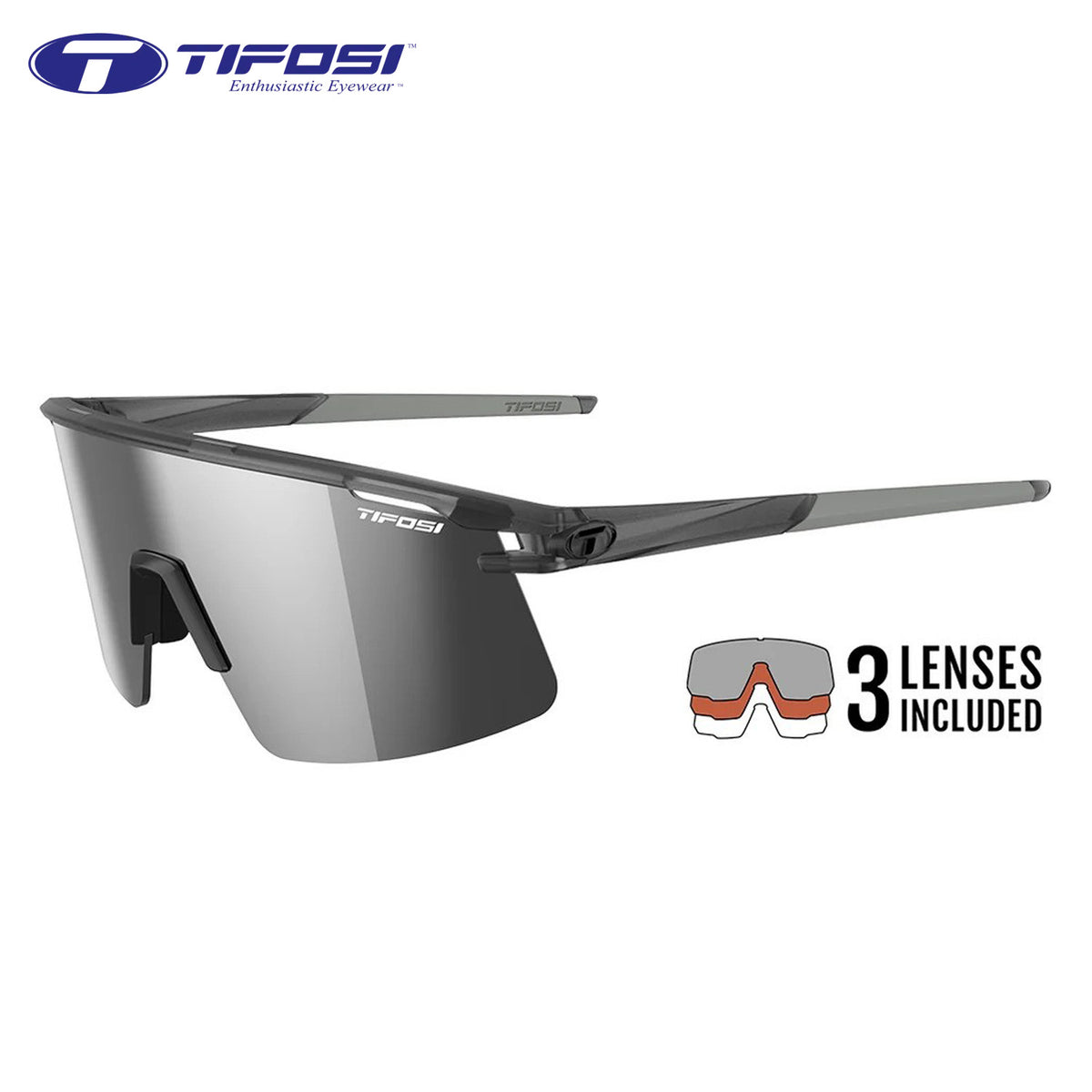 Tifosi Moab Lite Interchangeable Cycling Glasses - Satin Vapor Frame