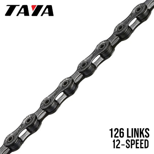 Taya TOLV-12 Bike Chain 12-Speed 126 Links - Black