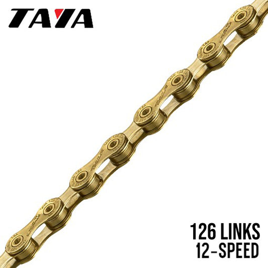 Taya TOLV-12 Bike Chain 12-Speed 126 Links - Gold