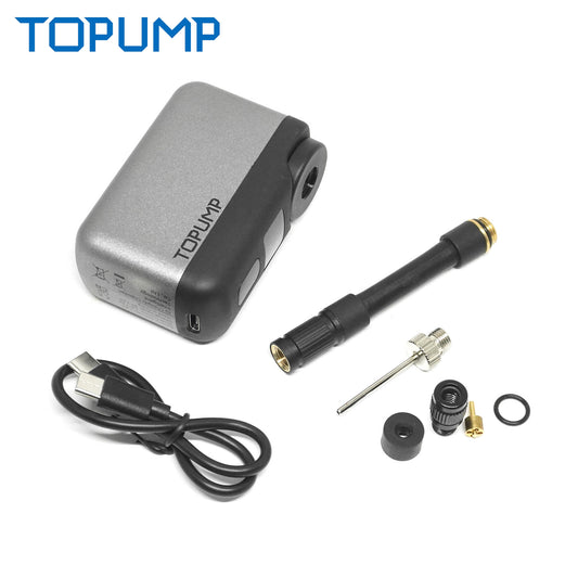 TOPUMP TBD Pro Biycyle Tire Inflator, 120PSi, Type-C Port w/ Rechargeable Battery