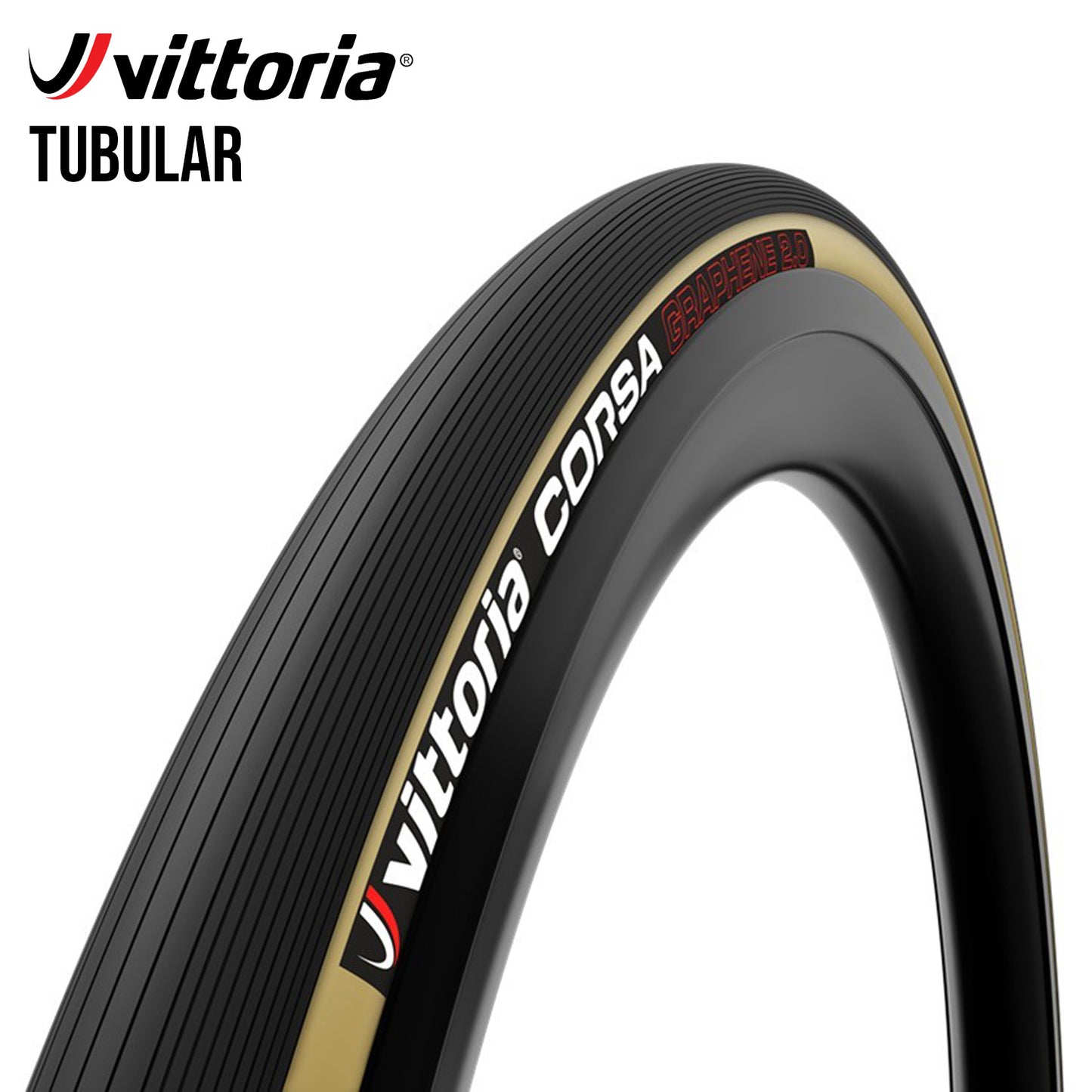 Vittoria Corsa Tubular Race Road Bike Tire Cotton & Graphene - Tan / Skin Wall