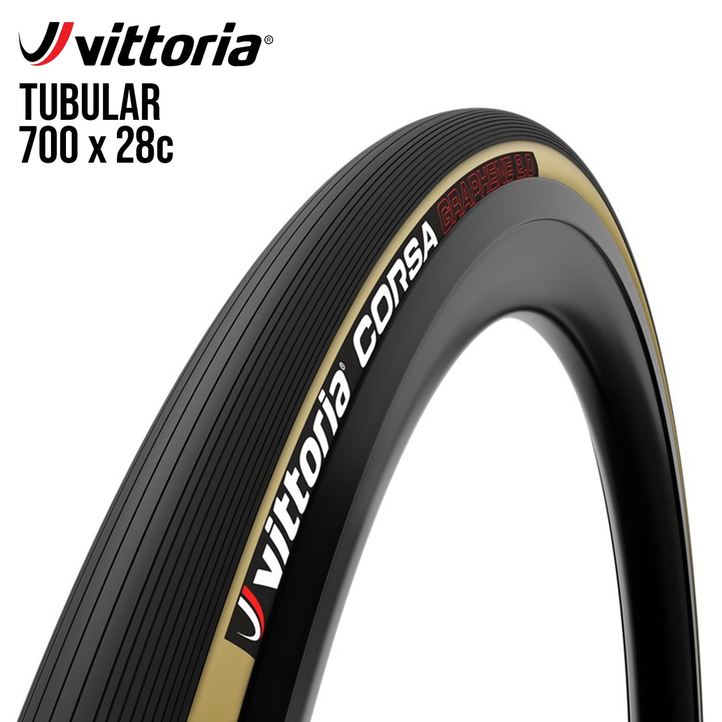 Vittoria Corsa Tubular Race Road Bike Tire Cotton & Graphene - Tan / Skin Wall