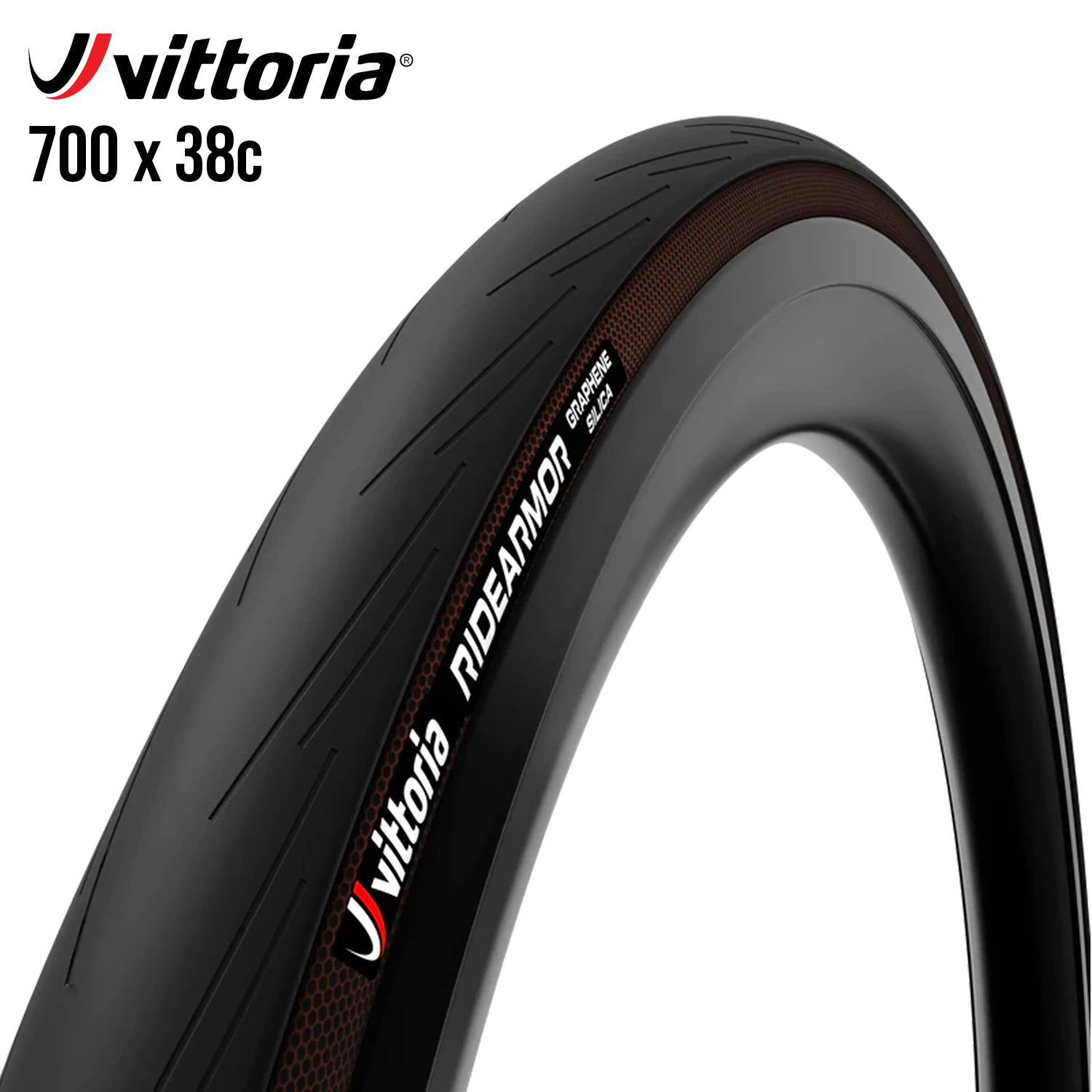 Vittoria RideArmor Tubeless-Ready Road Bike Durable Tire Graphene Black