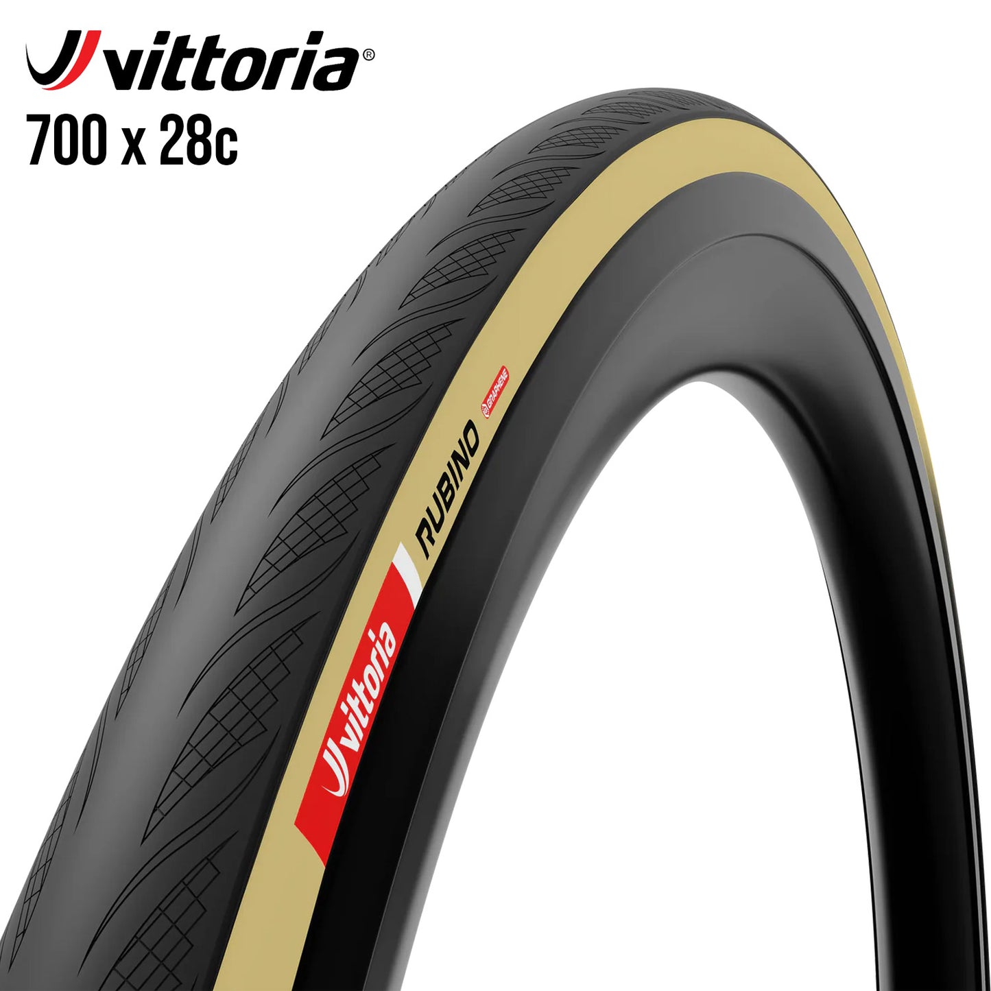 Vittoria Rubino TLR Tubeless-Ready Road Bike Tire Graphene - Tan