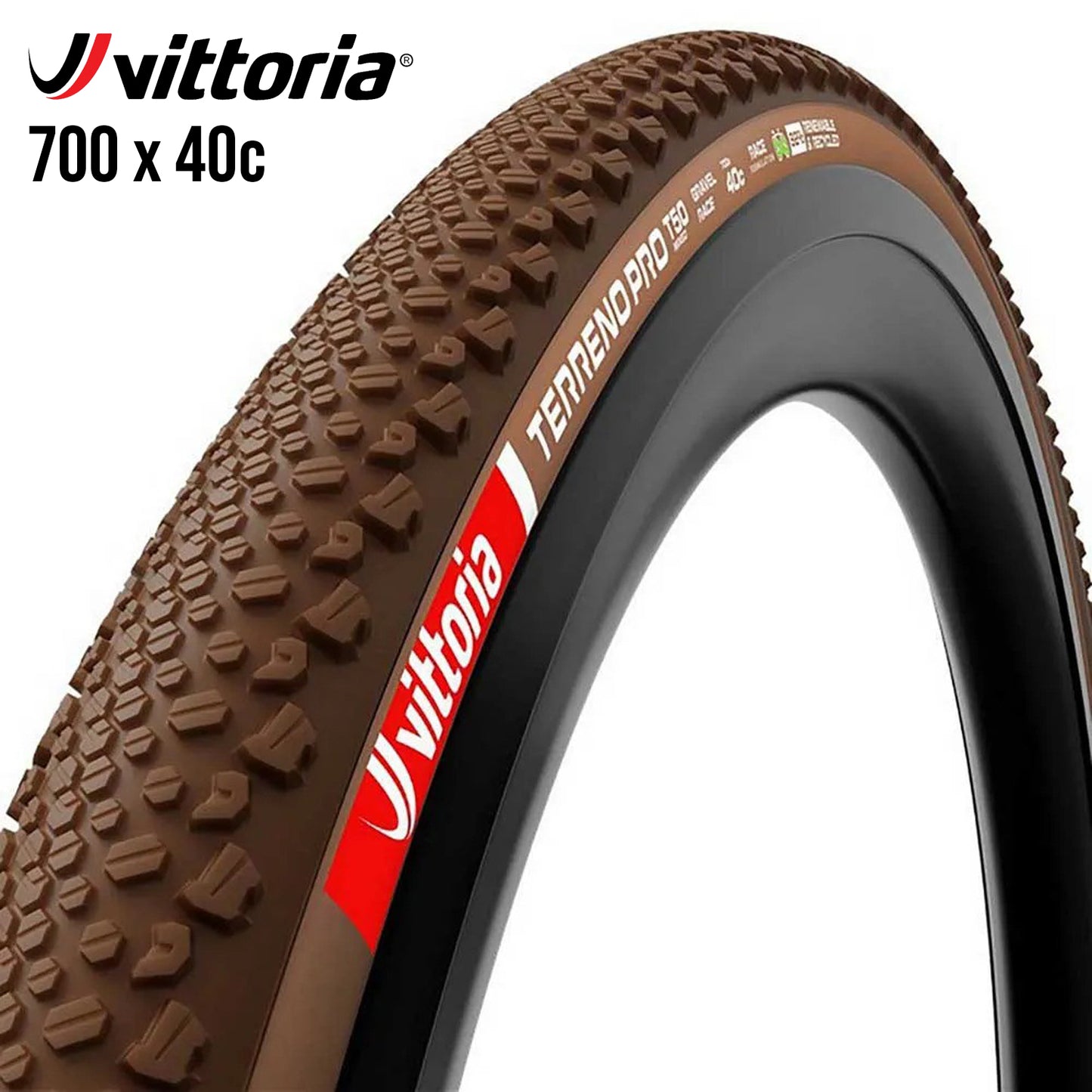 Vittoria Terreno Pro T50 Mixed Gravel Race Tubeless-Ready Tire 700c - Natural Brown