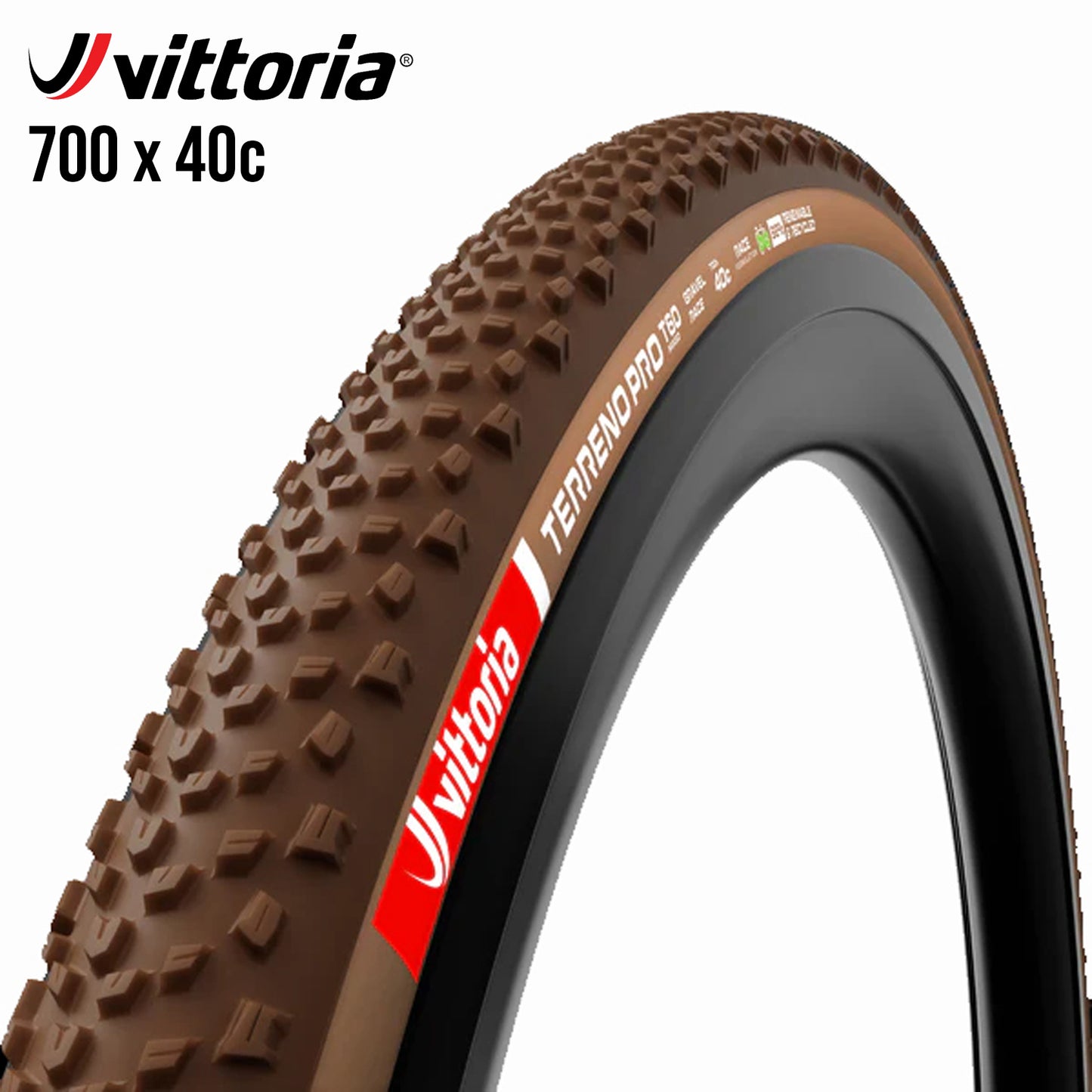 Vittoria Terreno Pro T60 Mixed Gravel Race Tubeless-Ready Tire 700c - Natural Brown