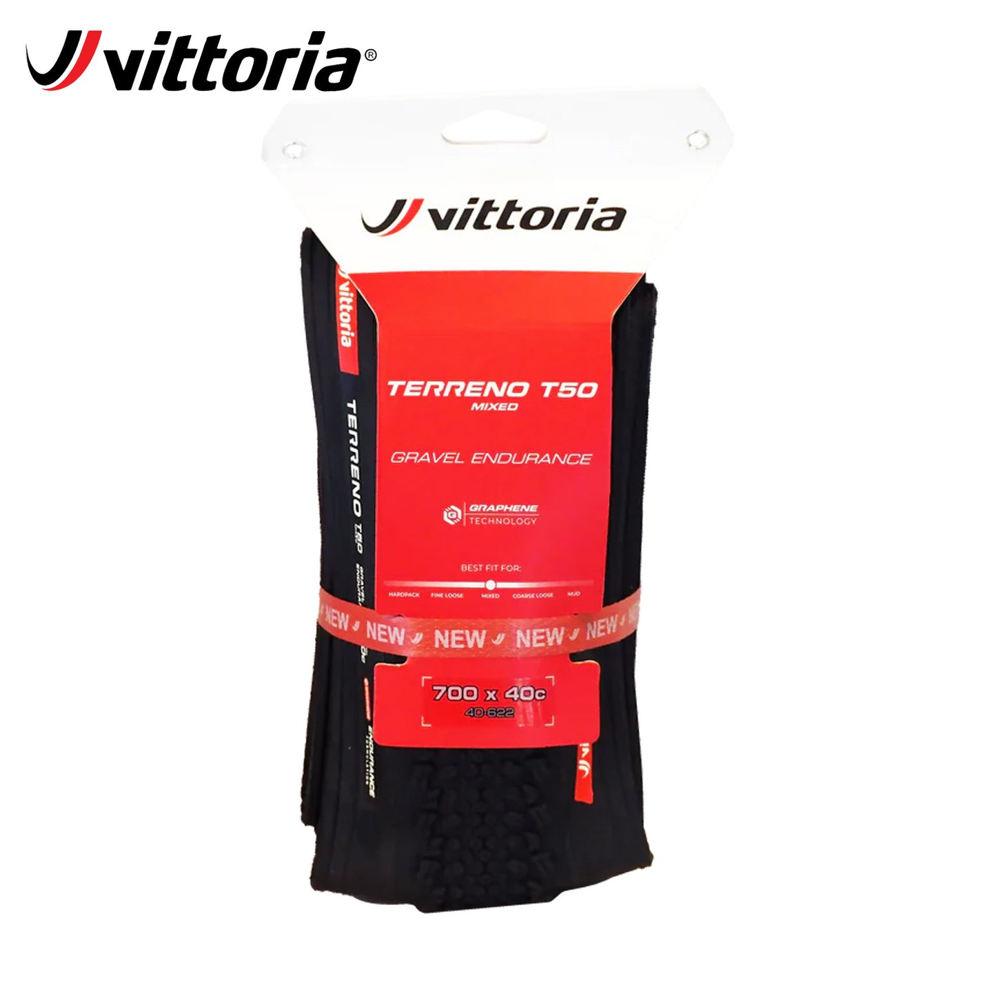 Vittoria Terreno T50 Mixed Gravel Endurance Tubeless-Ready Tire 700c - Black