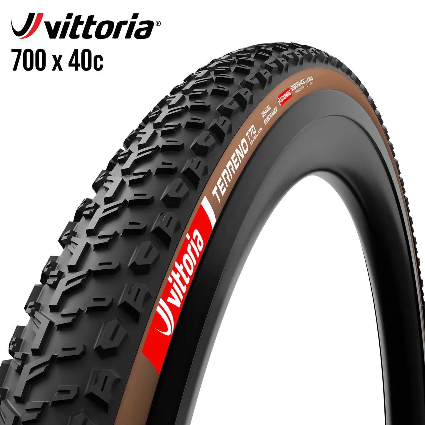 Vittoria Terreno T70 Coarse Loose Gravel Endurance Tubeless-Ready Tire 700c - Tan