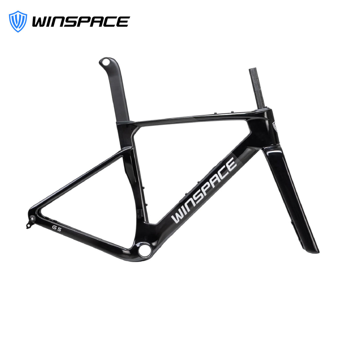 Winspace G5 Gravel Carbon Bike Frameset - Raw Black