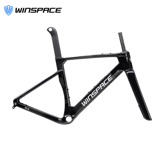 Winspace G5 Gravel Carbon Bike Frameset - Raw Black