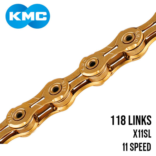 KMC X11SL Super Light 11-Speed Bike Chain 118 Links - Gold