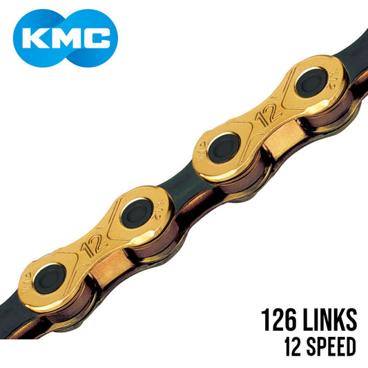 KMC X12 12-Speed Bike Chain 126 Links - Gold / Black