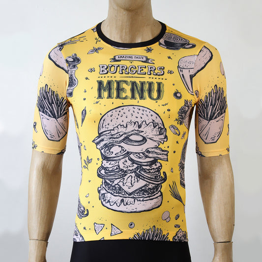 Cyclonus Burger No Zip Cycling Jersey - Yellow