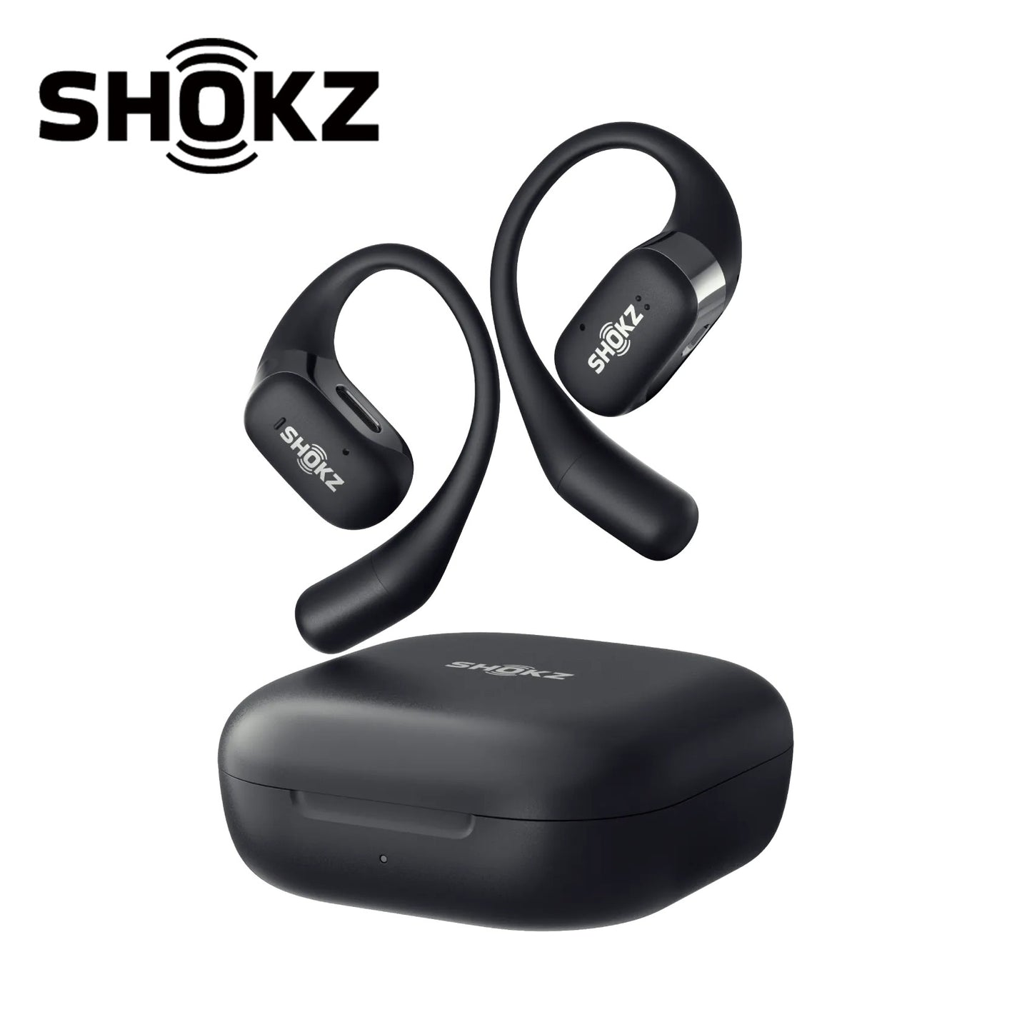 SHOKZ OpenFit Premium Bone Conduction Open-Ear Headphones - Black