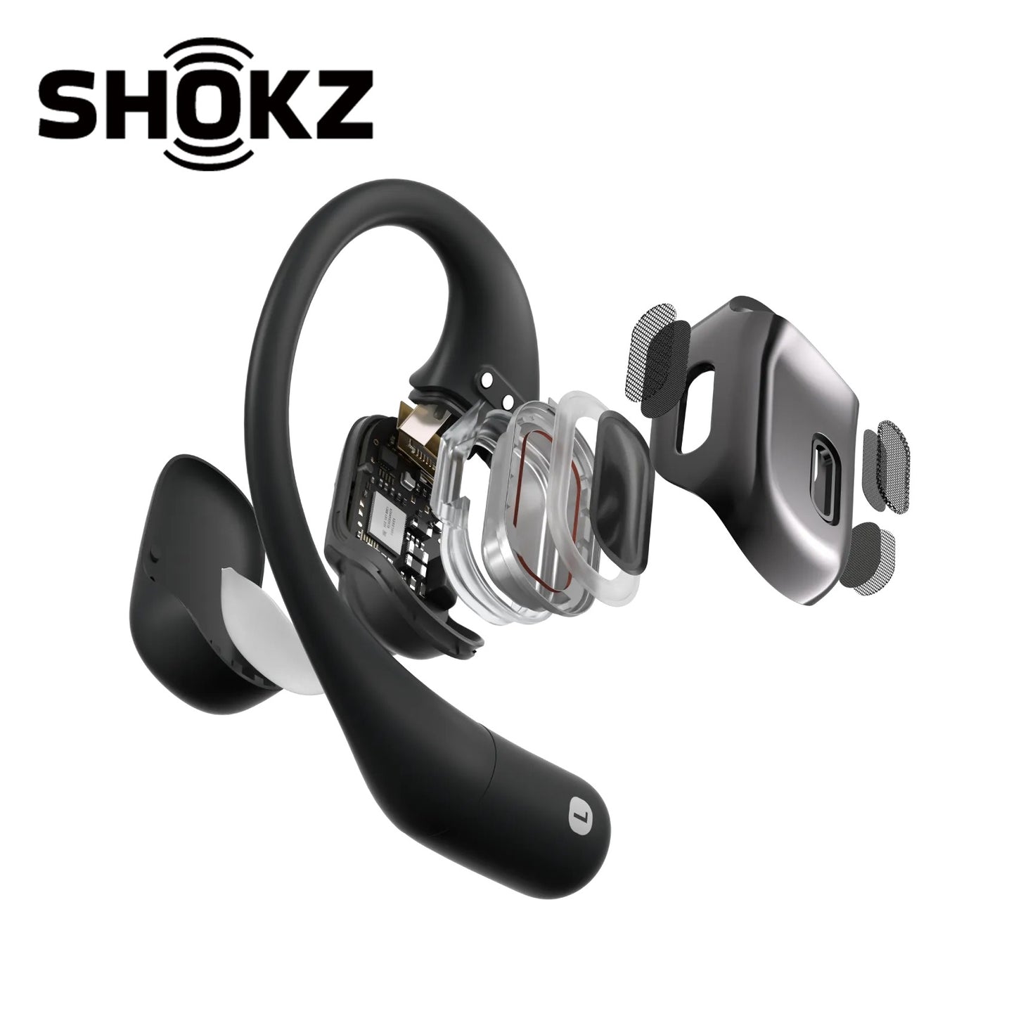 SHOKZ OpenFit Premium Bone Conduction Open-Ear Headphones - Black