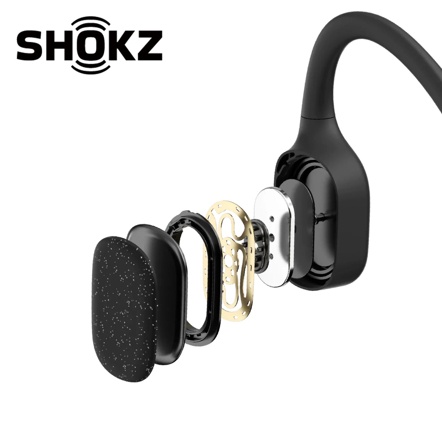 SHOKZ OpenSwim Waterproof Bone Conduction Sport Headphones - Black