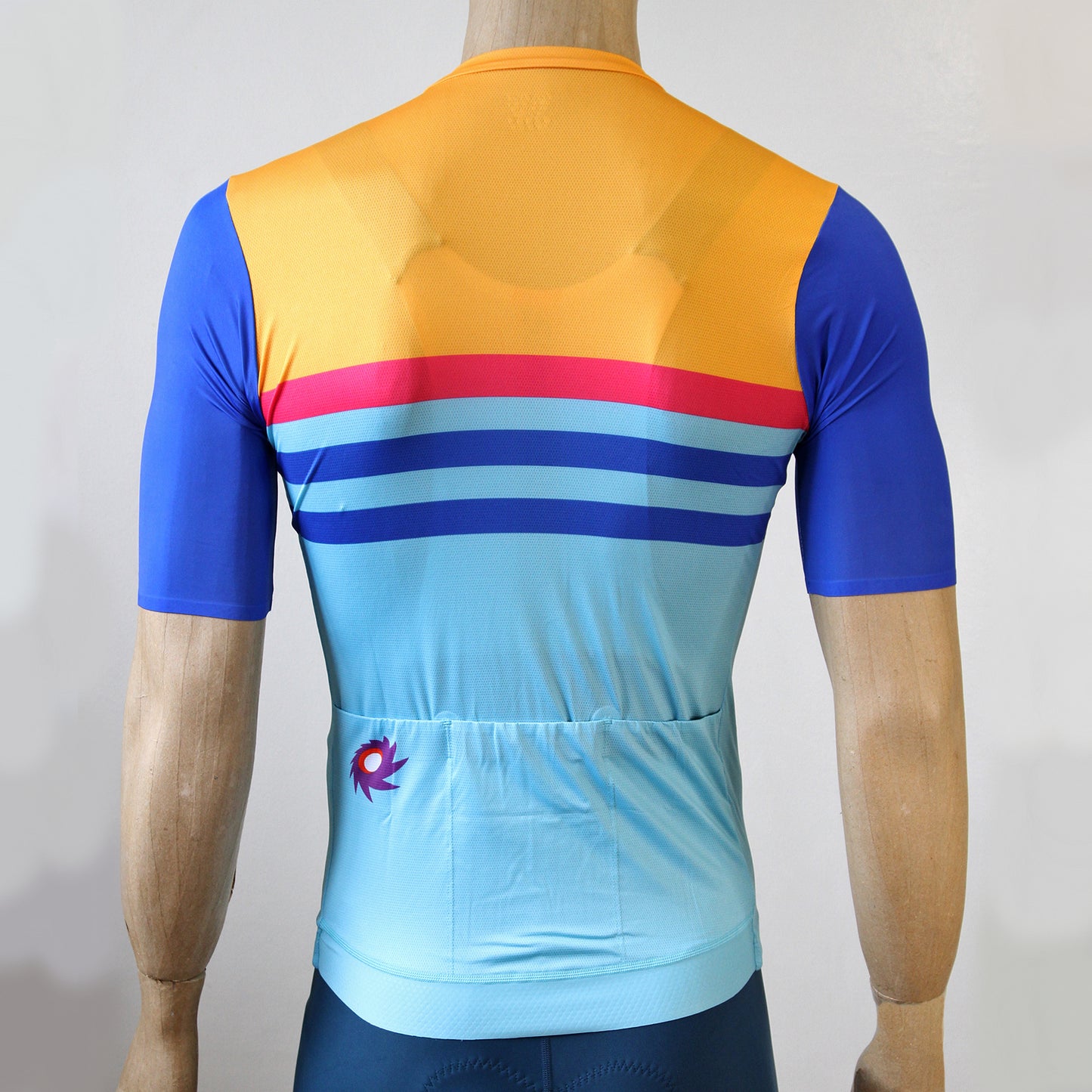 Cyclonus Streak Cycling Jersey - Yellow/Sky Blue