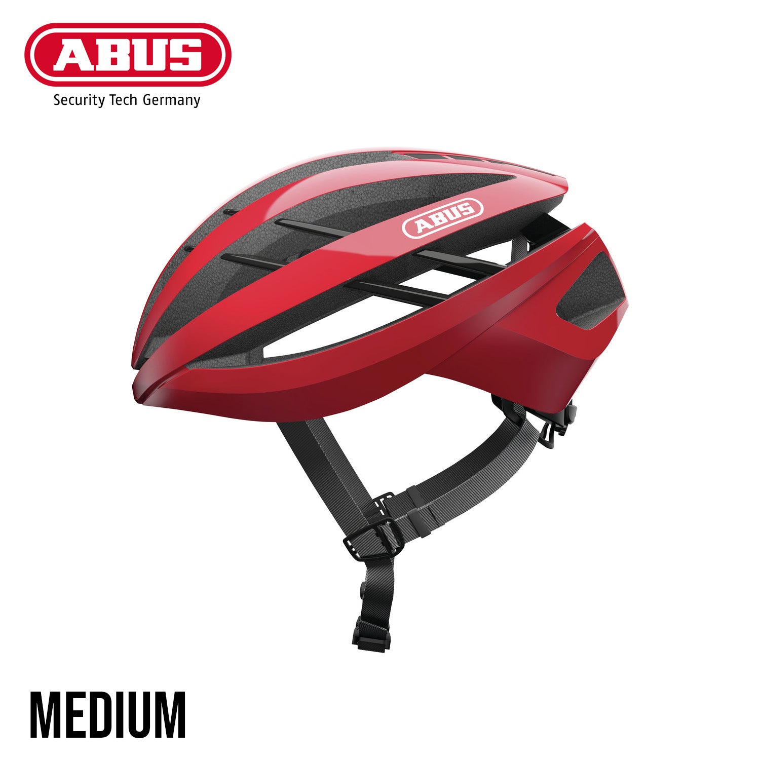 Bike Helmet ABUS Aventor Road - Velvet Black Red, Size M (54-58cm), German Made Size Chart Bike Helmet ABUS Aventor Road - Velvet Black Red, Size M (54-58cm), German Made Size Chart