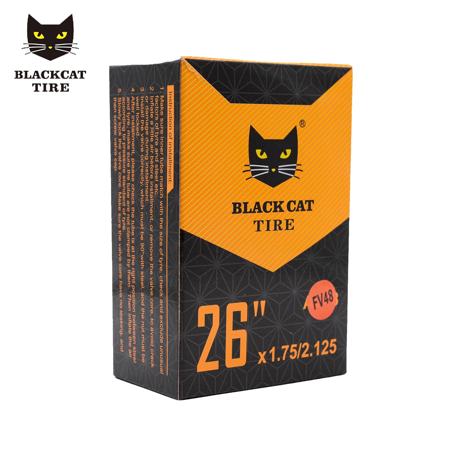 Black Cat Inner Tube 26x1.75-2.125 48mm Valve