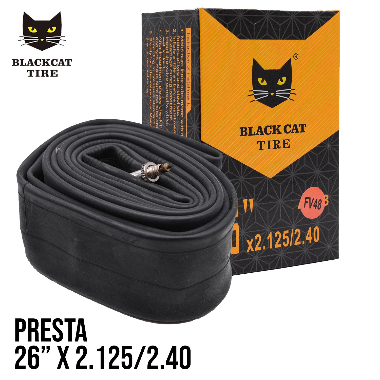 Black Cat Inner Tube 48mm Valve - Main Image