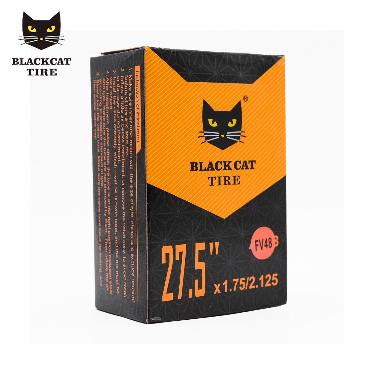 Black Cat Inner Tube 27x1.75-2.125 48mm Valve