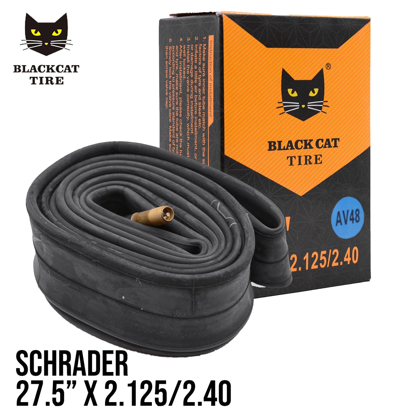 Black Cat Inner Tube 27x2.125-2.40 48mm Valve