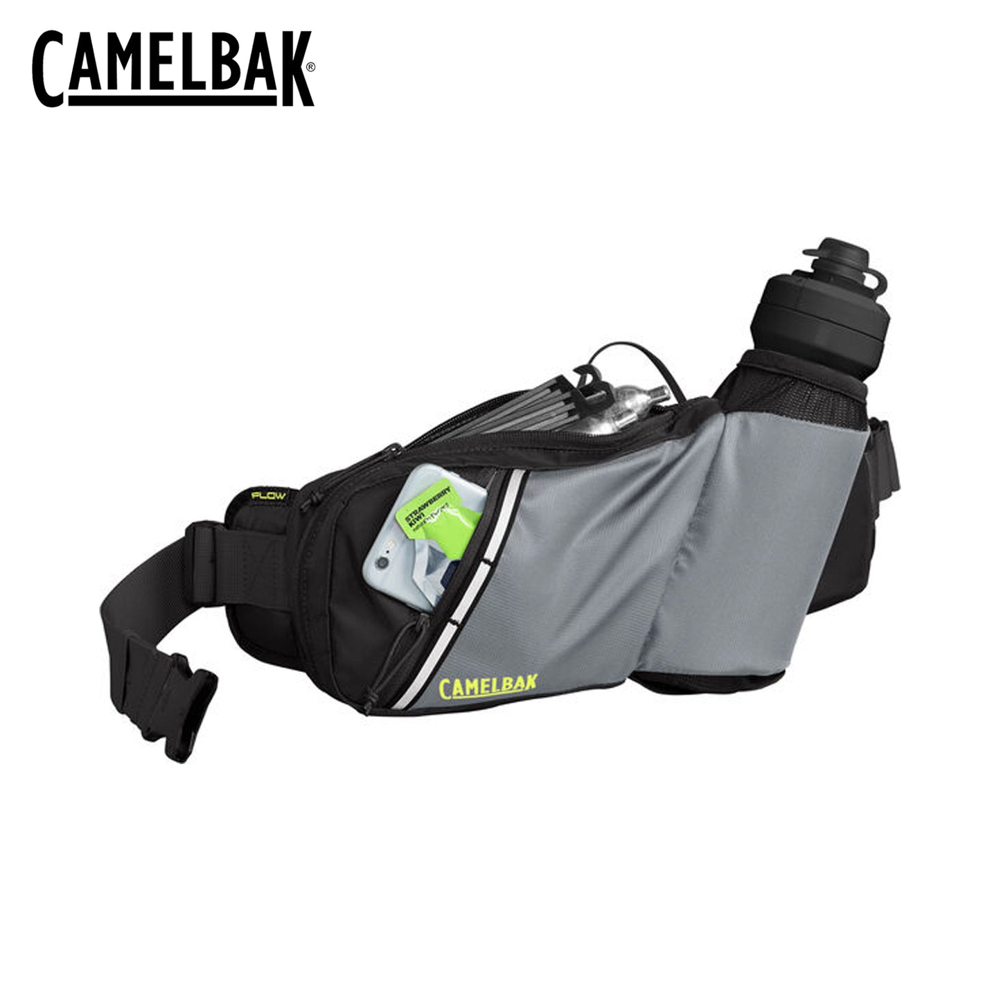 CamelBak Podium Flow Belt 21 21oz Hydration Belt - Silver/Lime