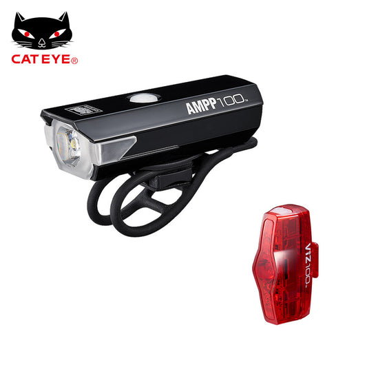 Cateye AMPP100 / VIZ100 Bike Headlight and Rear Tail Light Set
