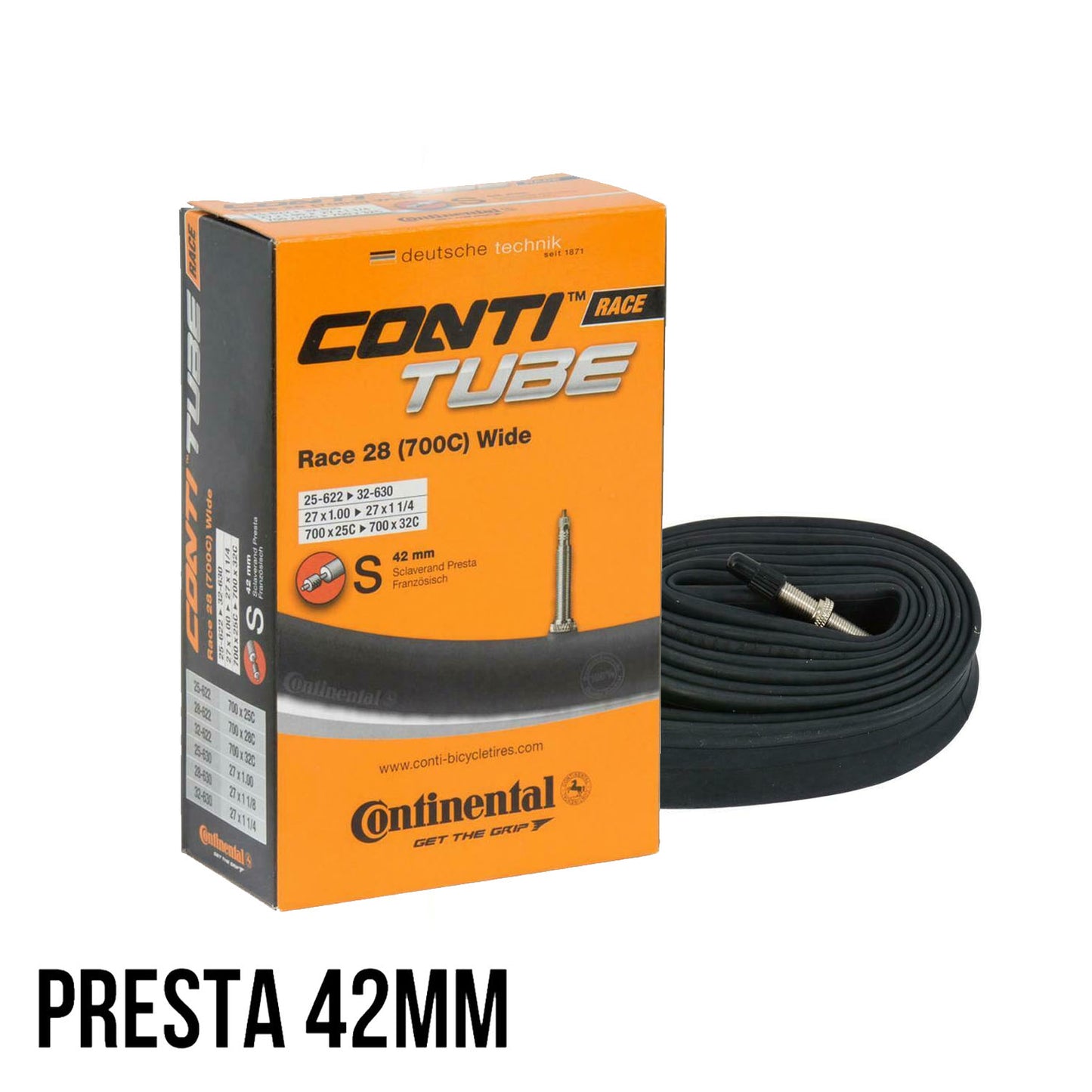 Continental Conti-Tube Race 28 Wide Inner Tube for Road Bike 700c (25-32)