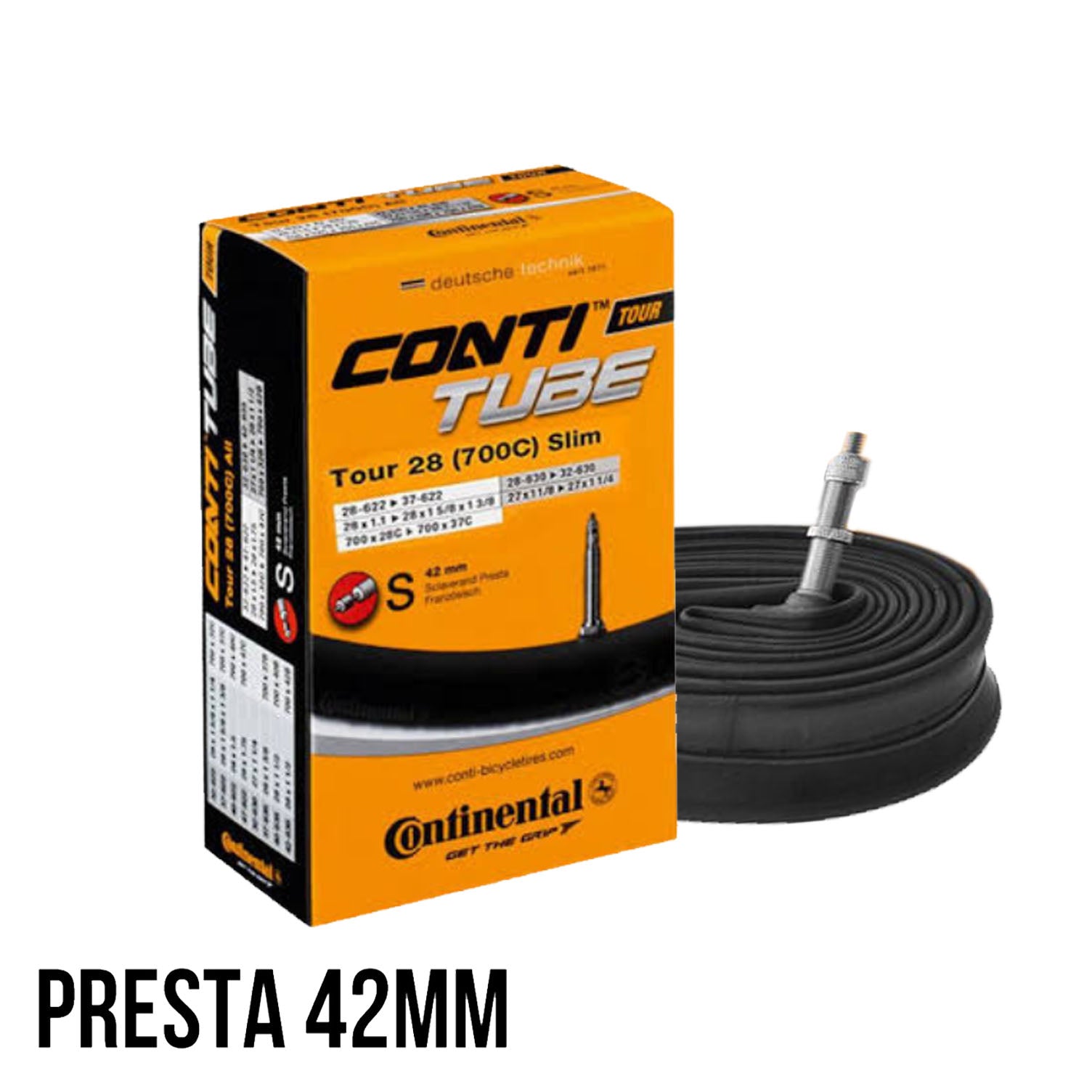 Continental Conti-Tube Tour 28 Inner Tube for Gravel Bike 700c (28