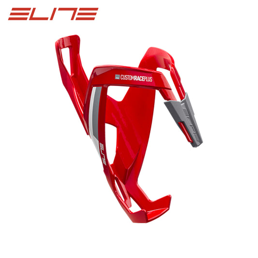 Elite Custom Race Plus Bottle Cage - Glossy Red/White Graphics