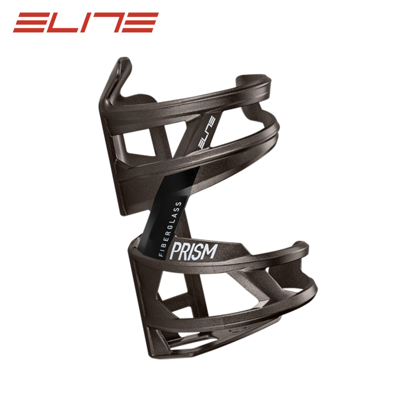 Elite Prism Bottle Cage - Titanium Metal/Black Graphics