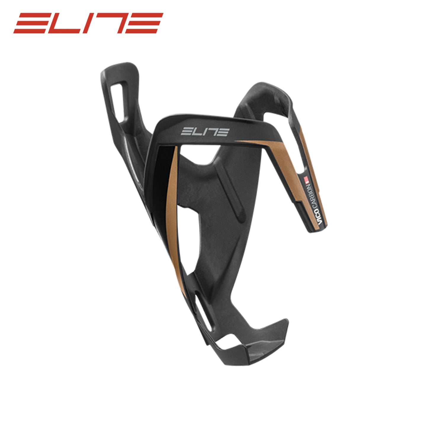 Elite Vico Carbon Bottle Cage - Black/Gold Graphics