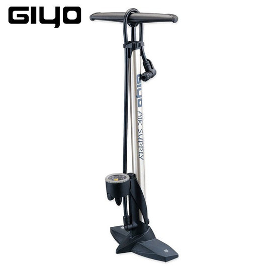 Giyo GF-31P Aluminum High Pressure Bicycle Floor Pump w/ Gauge