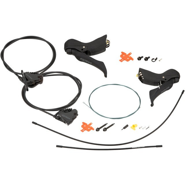 Shimano GRX ST-RX400/BR-RX400 Hydraulic Disc Brake and Brake/Shift Lever SET 2x10-Speed, Flat Mount, Finned Resin