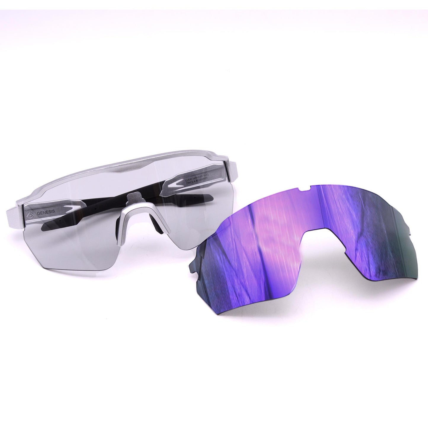 Genesis Fearless Photochromic Bike Sunglass - Metallic Silver