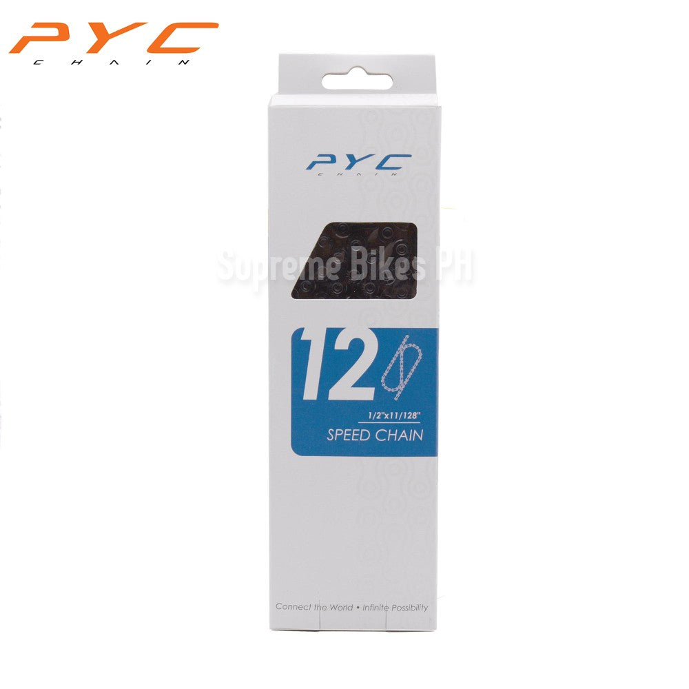 PYC P1201 12-Speed Light Chain 126 links Hollow Pins - Black