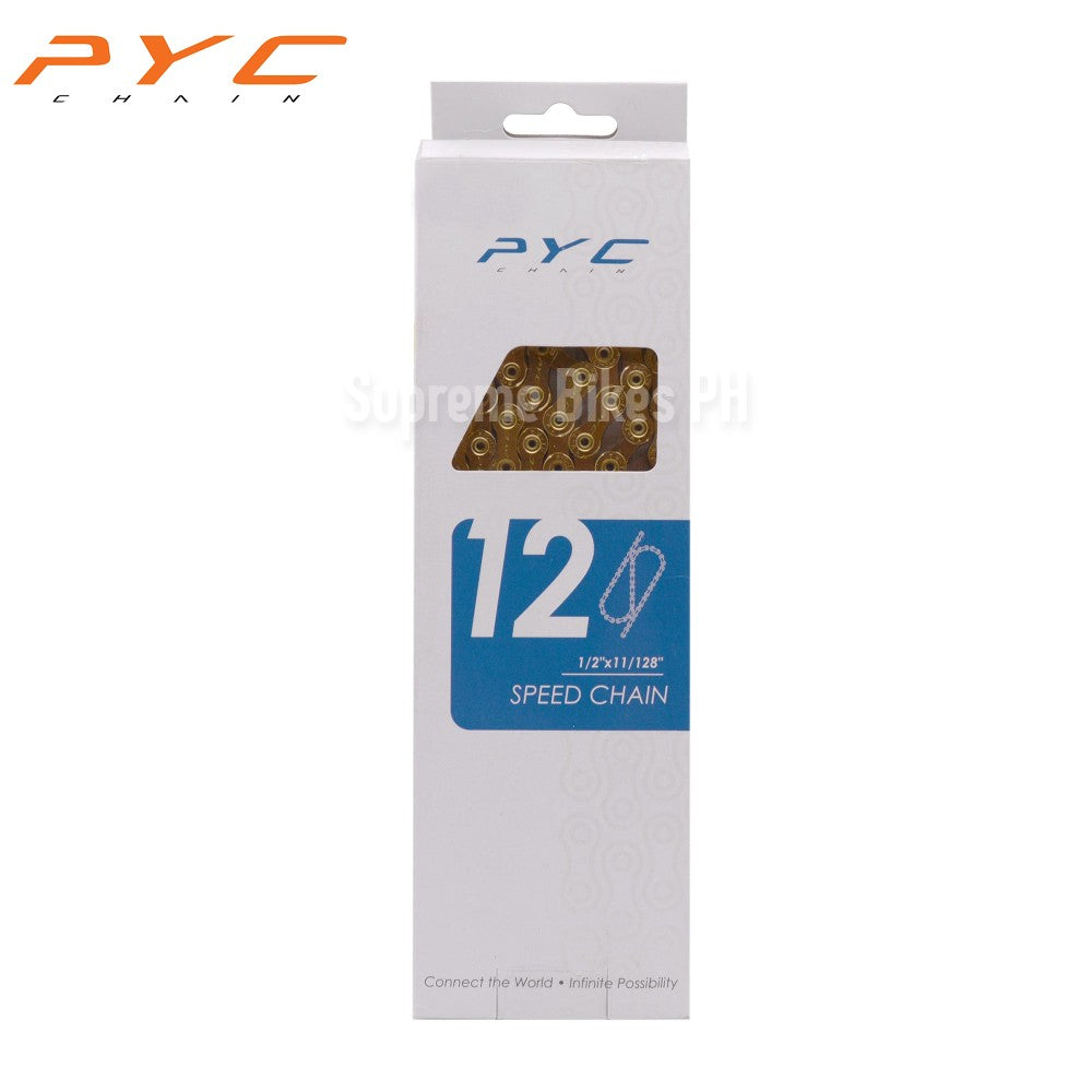 PYC P1201 12-Speed Light Chain 126 links Hollow Pins - Gold