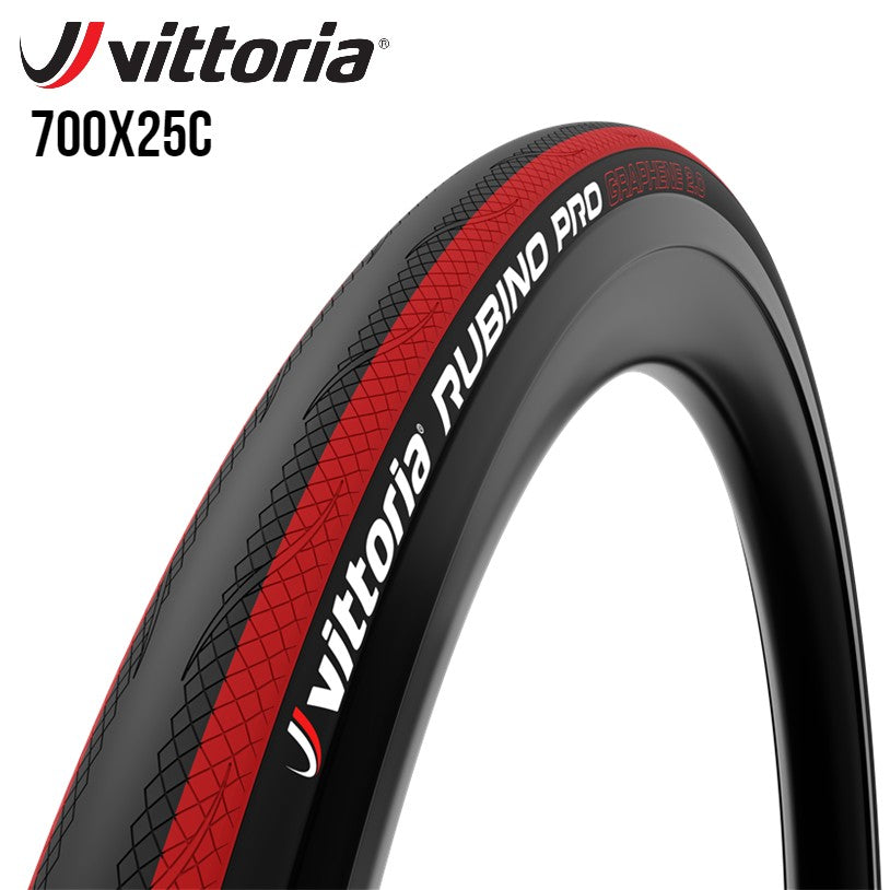Vittoria Rubino Pro All-Rounder Road Bike Tire Graphene (Folding) - Red