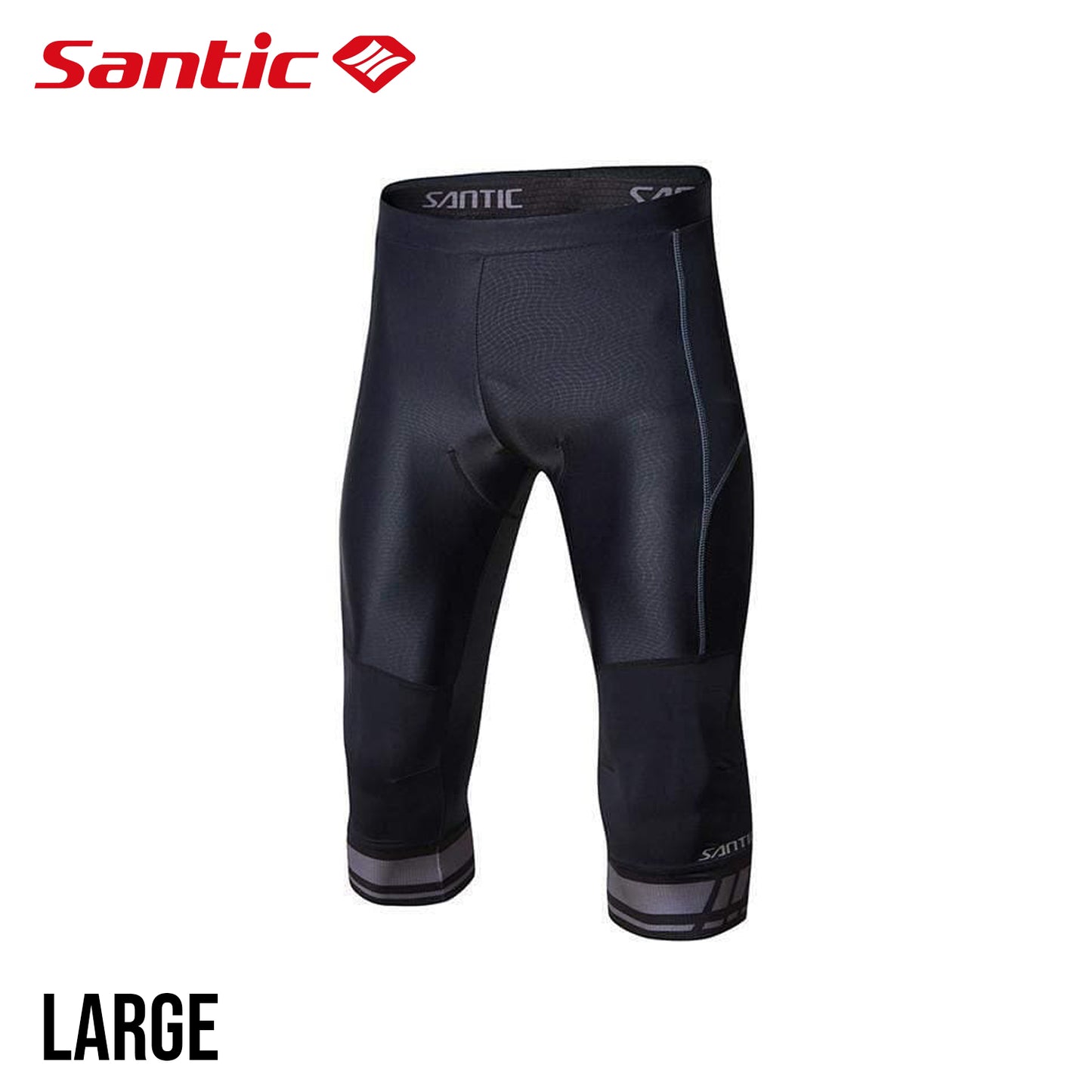 Santic Grayscale Men's Spring Summer 3/4 Cycling Tights - Black