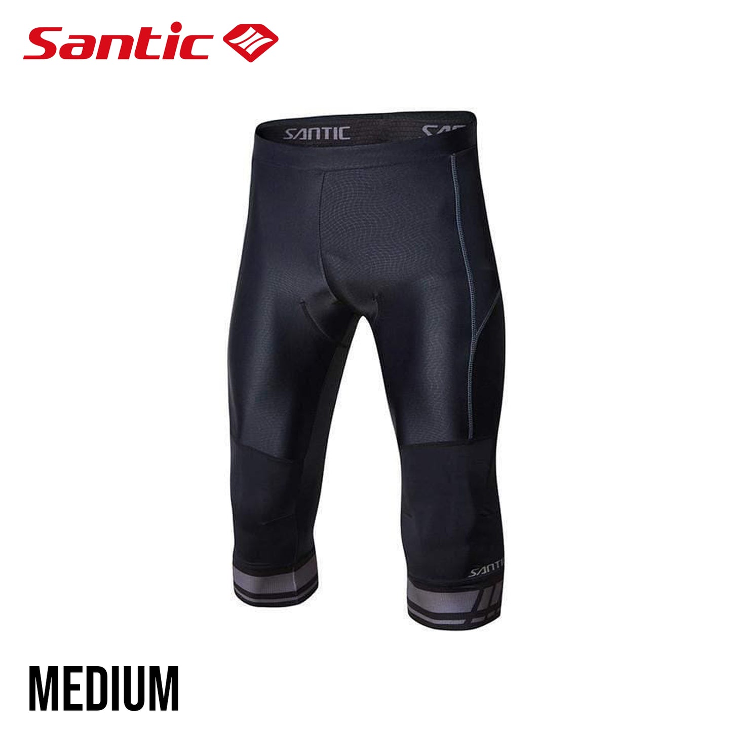 Santic Grayscale Men's Spring Summer 3/4 Cycling Tights - Black